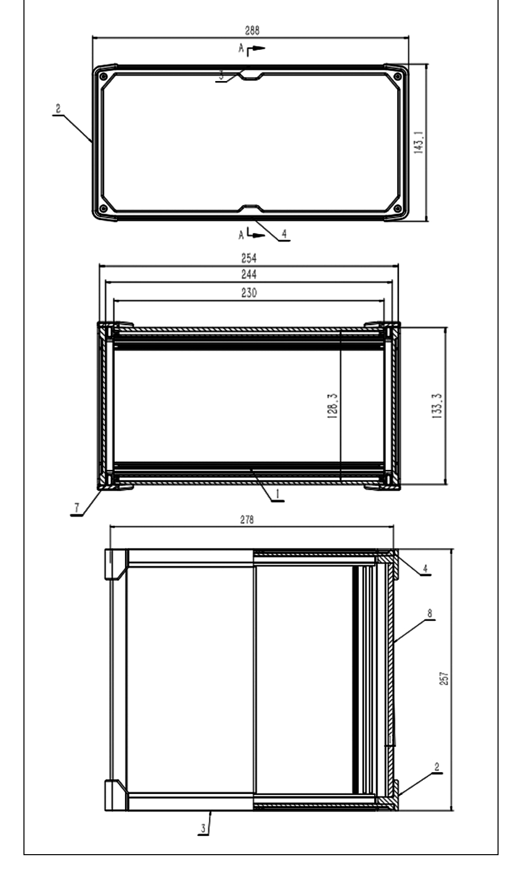 Automation Control Chassis - Section Drawing - GA08B