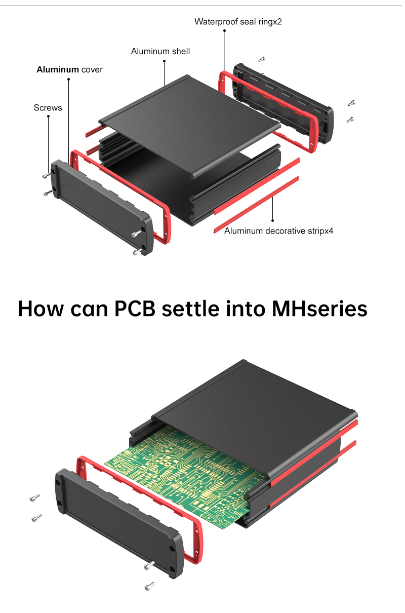 IP65 extruded aluminum electronic enclosure