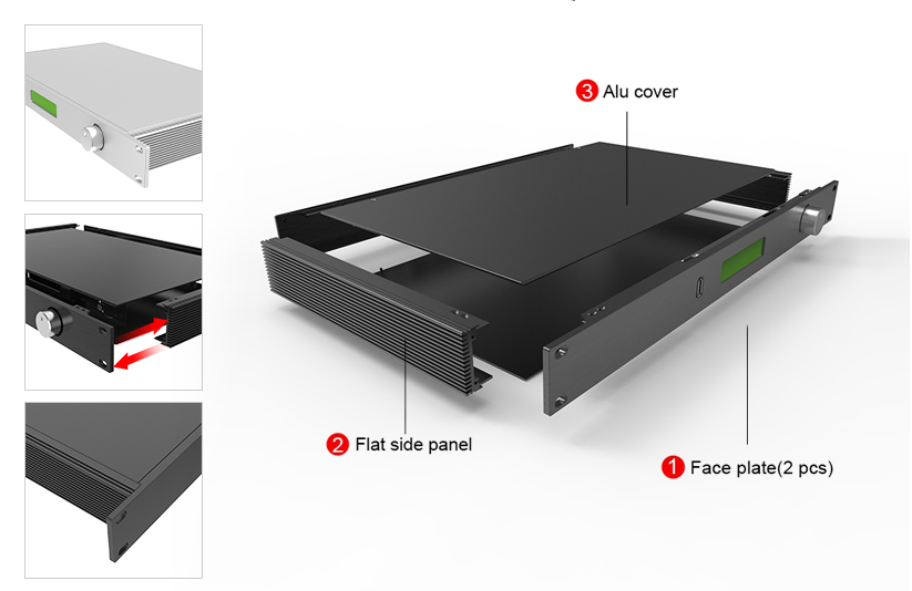 1U aluminum enclosure