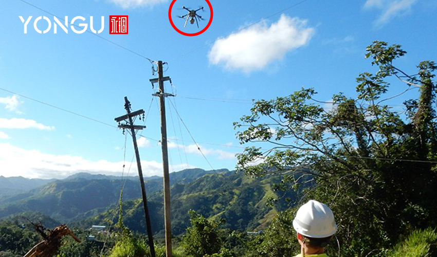 What is a power line stringing drone?