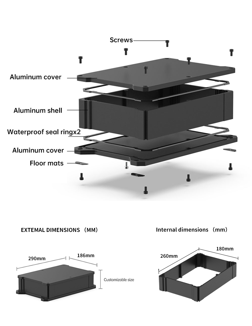 waterproof enclosure for electronics | Structural Dimension Drawing